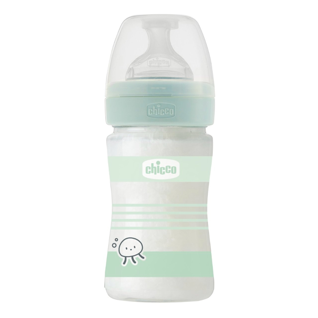 Chicco Biberão Well Being Vidro_ Verde_Slow - 150ml