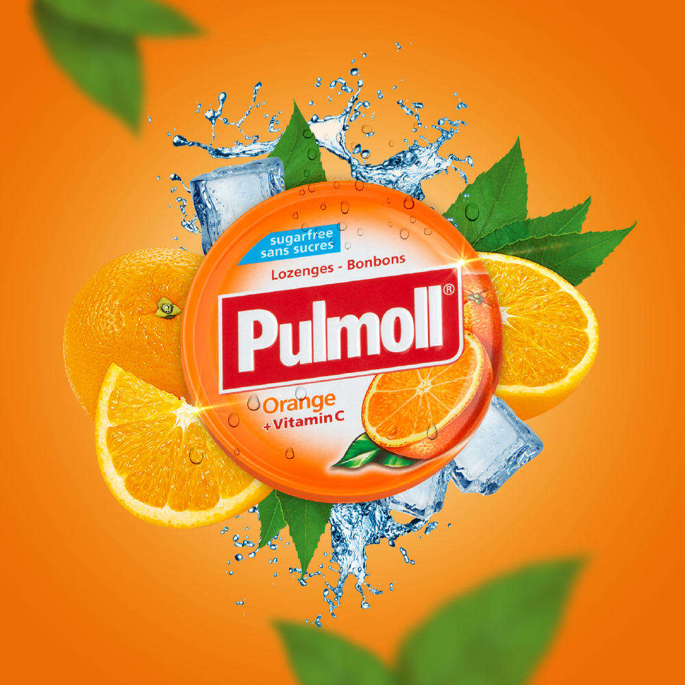 Pulmoll Laranja + Vitamina C Pastilhas s/ Açucar - 45g