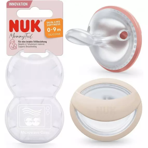 Nuk Mommy Feel Chupeta Silicone_ 0-9M_ Rosa (x2 unidades)