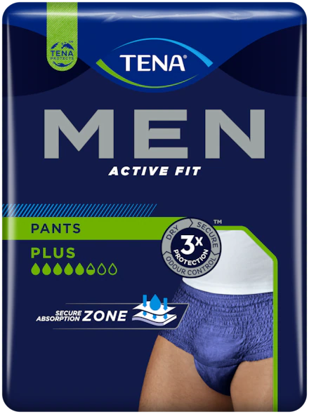 Tena Men Active Fit Cueca Plus _ Tam M (x9 unidades)