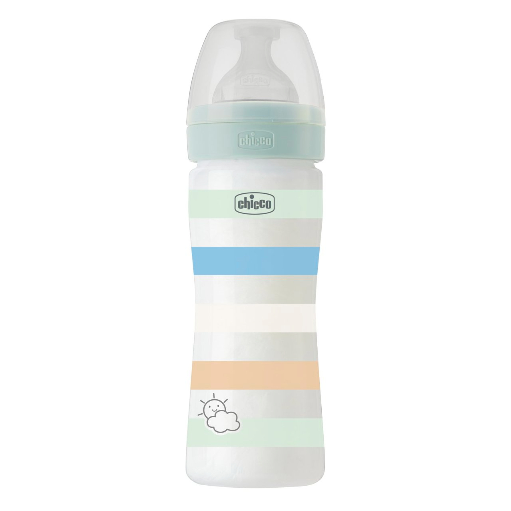 Chicco Biberão WellBeing_ Silicone_ Fluxo Médio_ Verde - 250ml