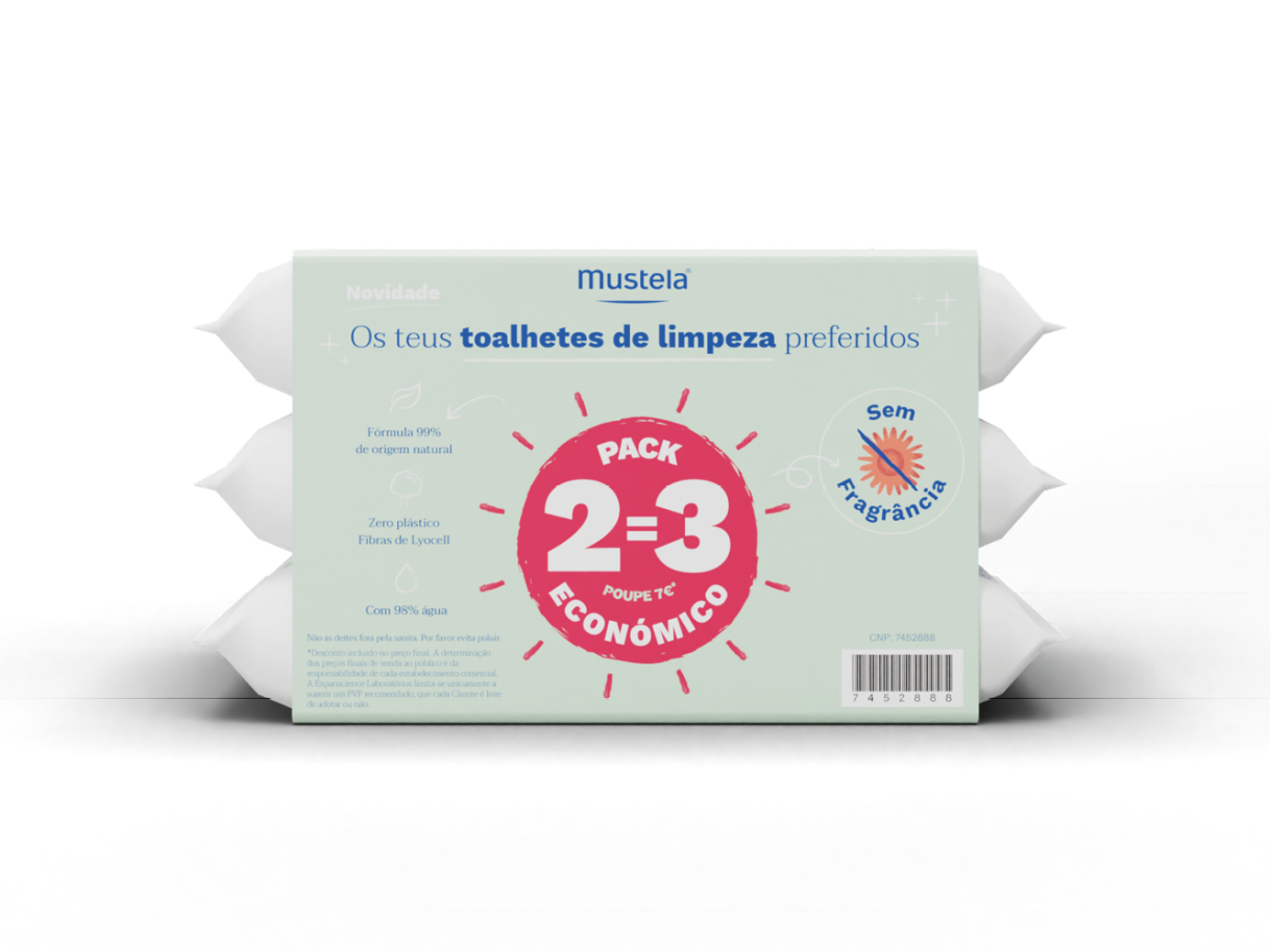 Mustela Bebe Toalhete Limpeza S/ Perfume 2=3