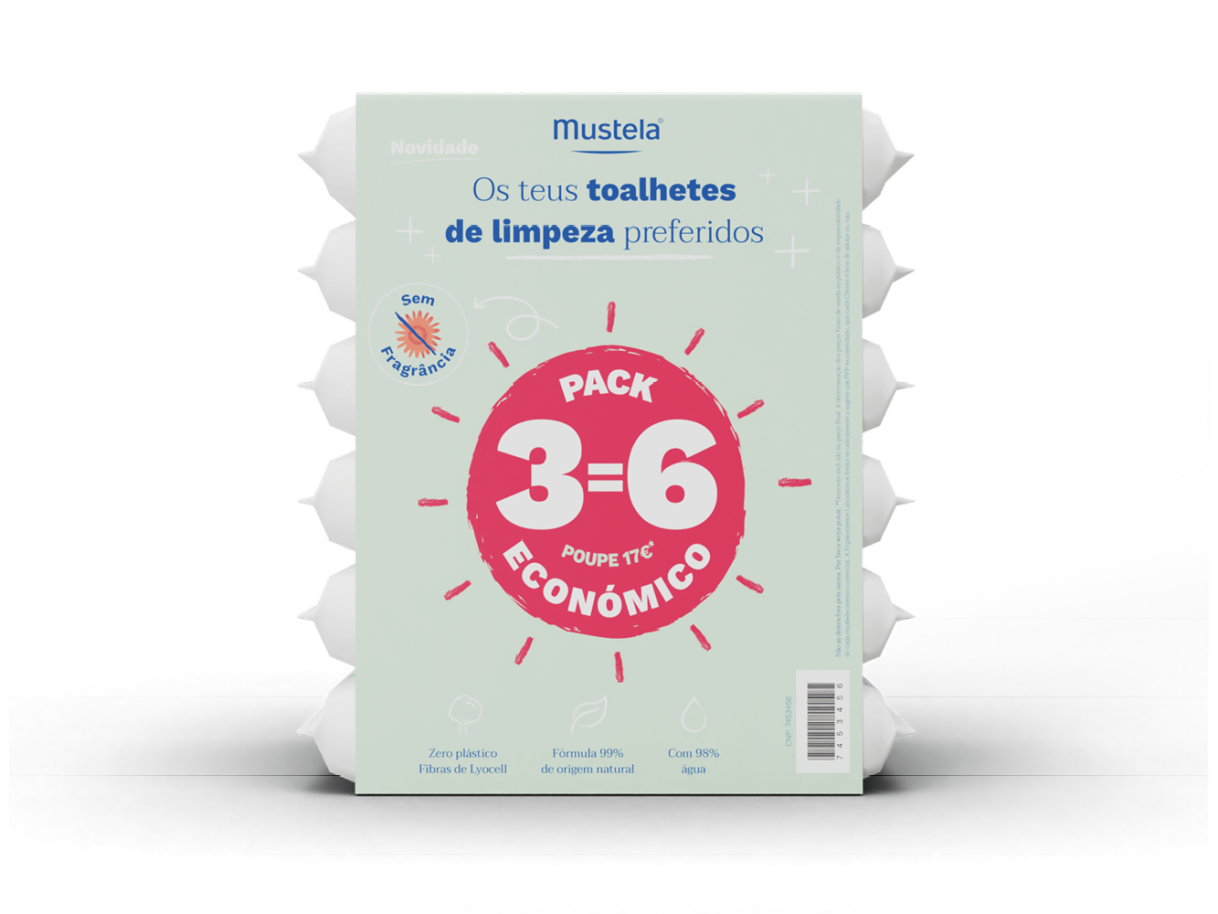 Mustela Bebe Toalhete Limpeza s/ Perfume 3=6
