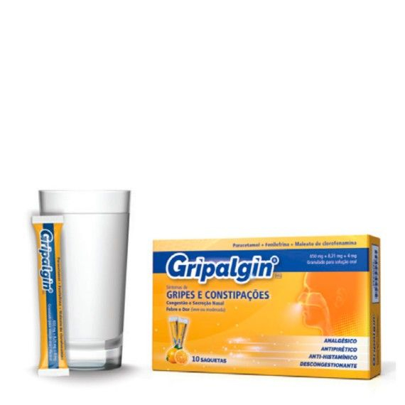 Gripalgin 650 mg + 4 mg + 8.21 mg granulado solução oral (x10 saquetas)