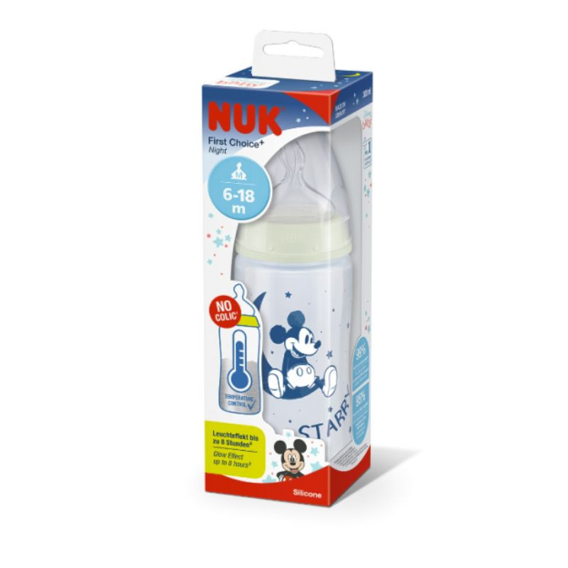 Nuk First Choice Biberão Silicone Mickey Night _  6-18M - 300ml