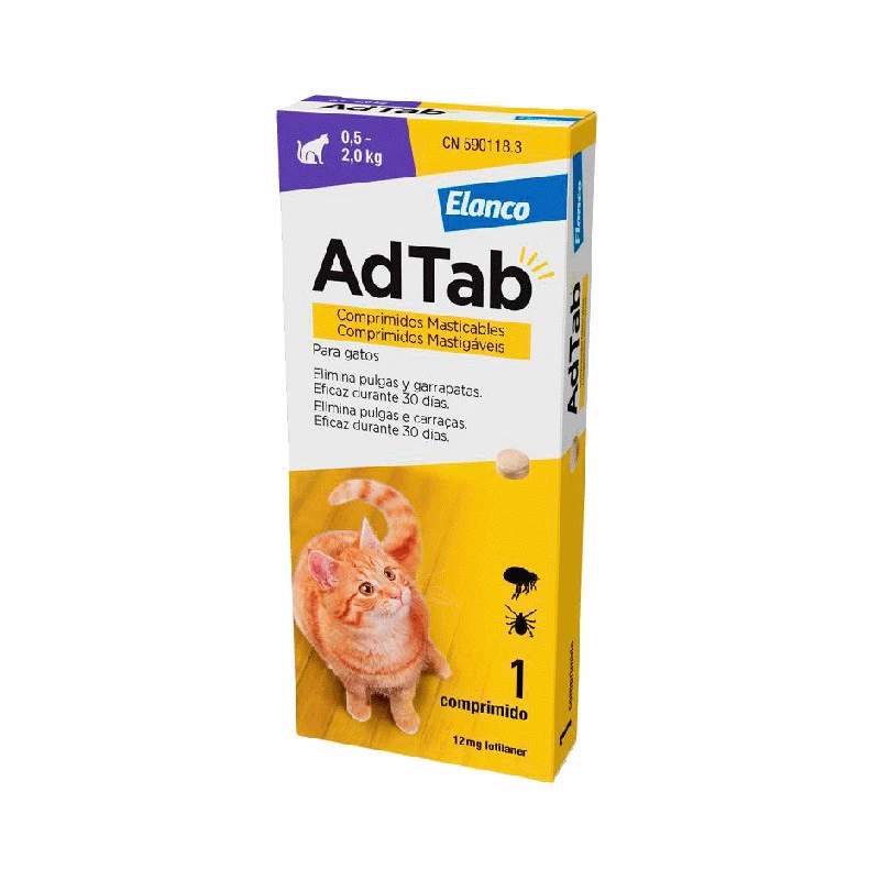 Adtab  Gato > 0,5-2Kg - 12mg (x3 comprimidos)