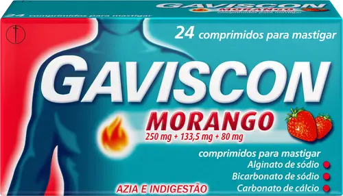 Gaviscon Morango - 250/133,5/80 mg (x48 comprimidos mastigaveis)