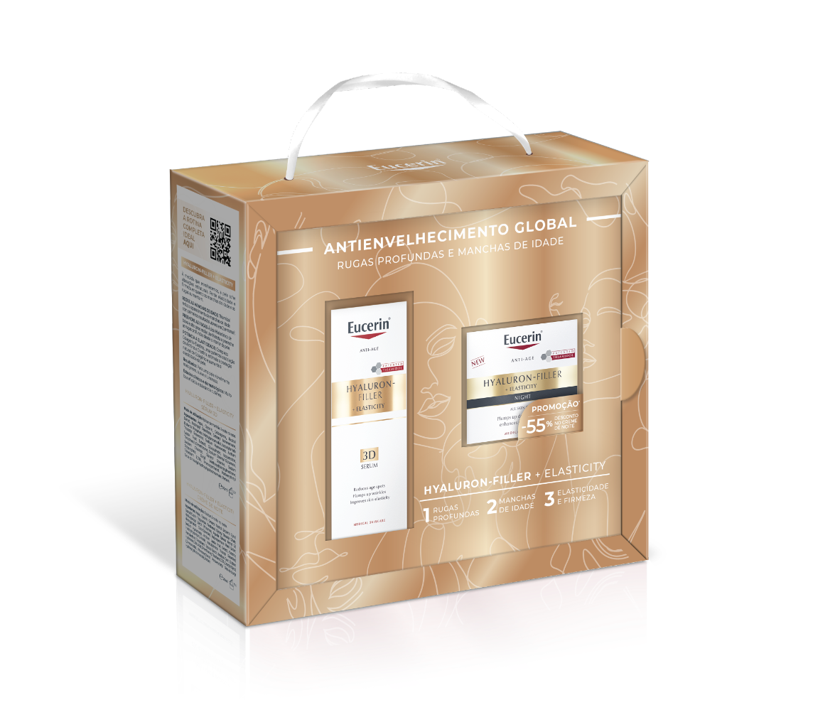 Eucerin Hyaluron-Filler Elasticity  . Anti-envelhecimento global & Manchas . Coffret