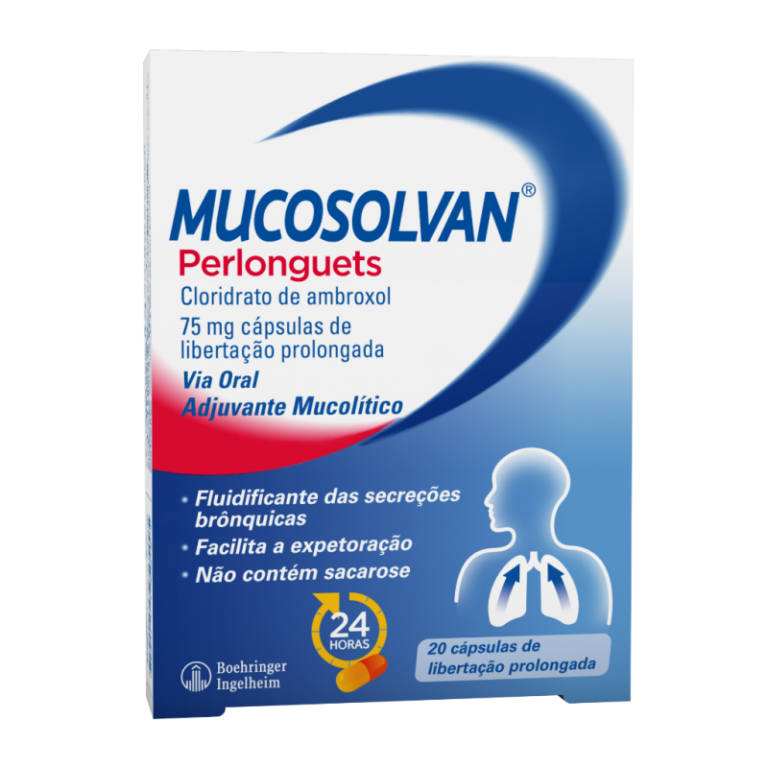 Mucosolvan Perlonguets, 75mg (x20 cápsulas libertação prolongada)