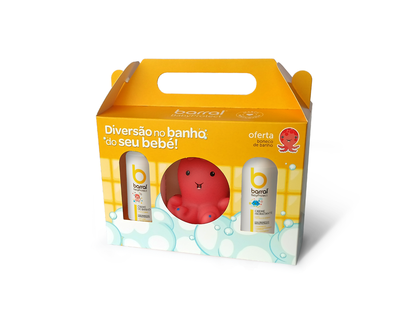 Barral Babyprotect Creme Hidratante - 100ml + Creme Banho - 100ml + Polvo