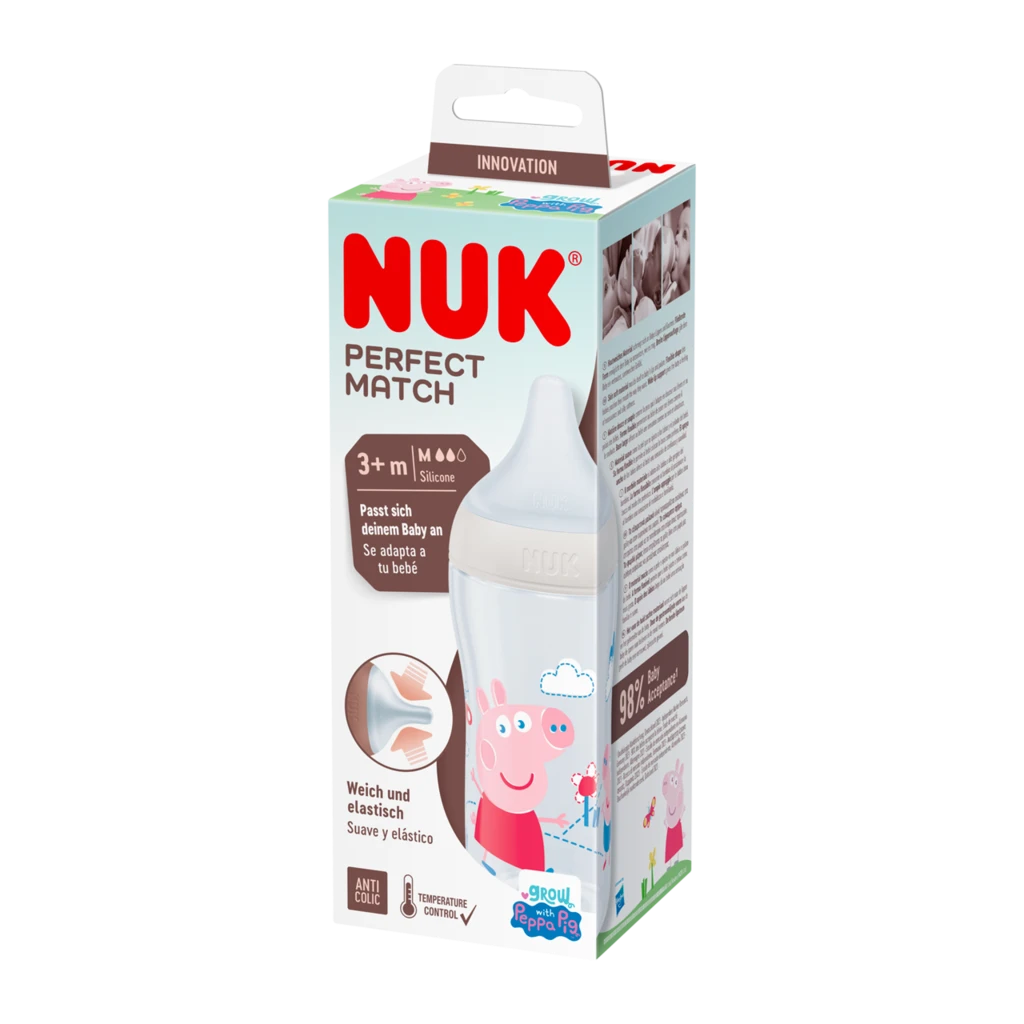 Nuk Perfect Match Biberão Silicone_ Fluxo M_ Peppa - 260ml