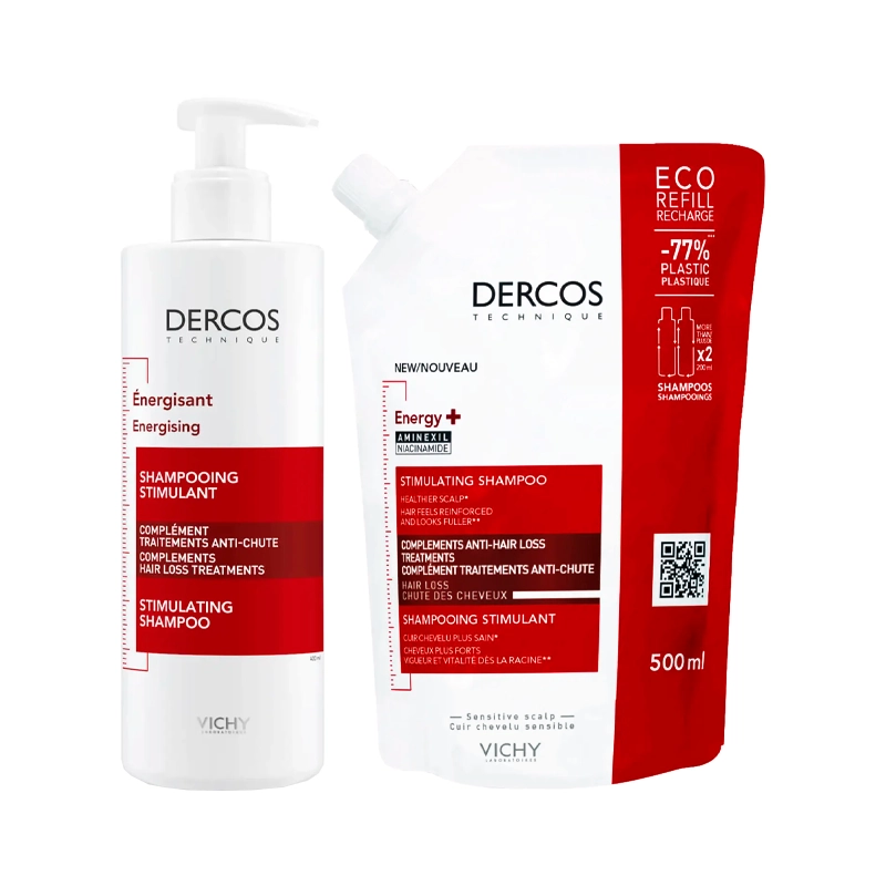 Dercos Champô Energizante  - 400ml + Refill - 500ml