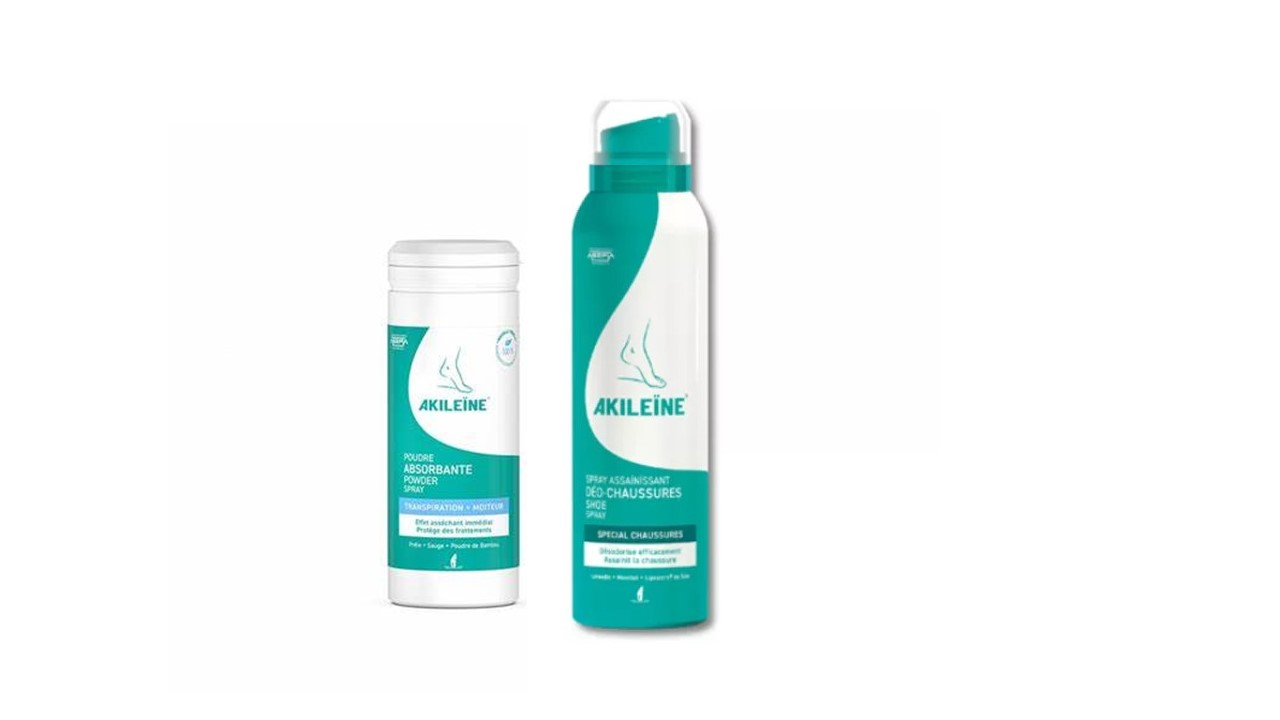 Akileine Transpiração Pó absorvente - 75ml + Spray sapatos (Preço Especial)