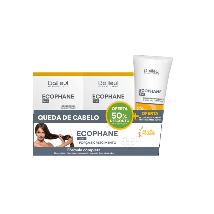 Ecophane Fort (2 x 60 comprimidos)  + Ecophane Champô Fortificante - 100ml