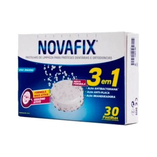 Novafix Limpeza 3 em 1 Pastilhas Proteção Dentária (x30 pastilhas efervescentes)