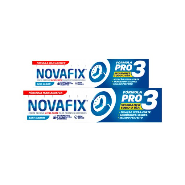Novafix Pro3 Creme Adesivo Proteção s/ Sabor - 70g+50g