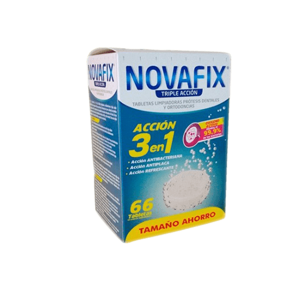 Novafix Limpeza 3 em 1 Pastilhas Proteção Dentária (x66 pastilhas efervescentes)