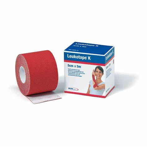 Leukotape K Fita Cinesiologia _ 5 cm x 5M_ Vermelha