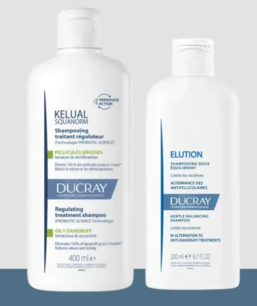 Ducray Kelual-Squanorm Champô caspa oleosa - 400ml + Oferta Elution champô - 200ml