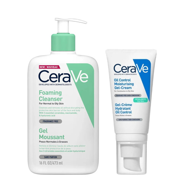 CeraVe Pack: Espuma de Limpeza 473mL + Oil Control Gel-Creme Hidratante 52mL