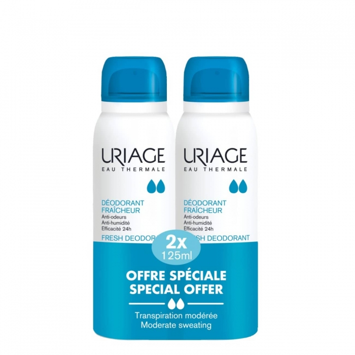Uriage Desodorizante Refrescante Transpiração Moderada - 125ml (DUO c/ Preço Especial)