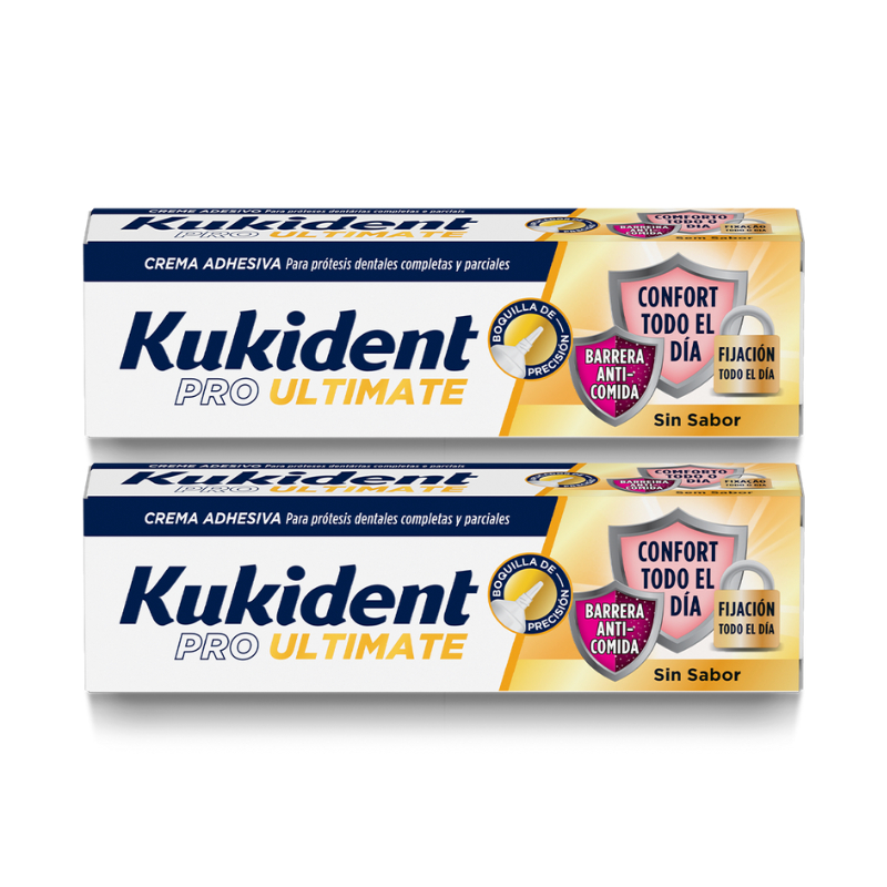 Kukident Pro Ultimate Barreira Anti-Comida_S/ sabor - 40g (Pack Duplo)