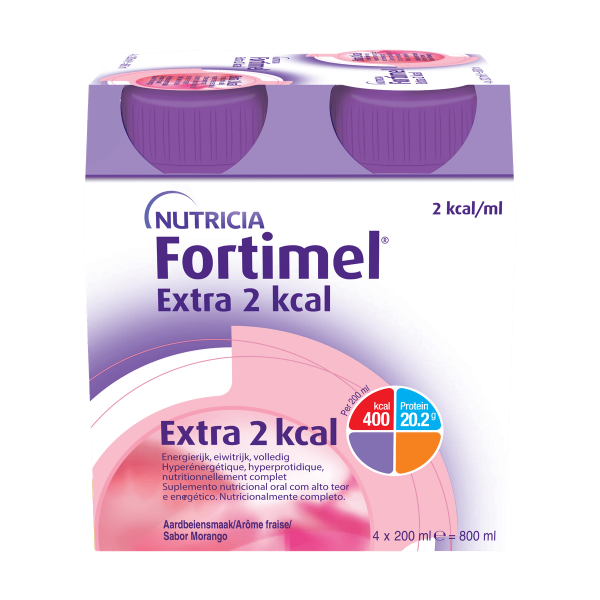 Fortimel Extra 2Kcal Solução Morango - 200ml (x4 unidades)