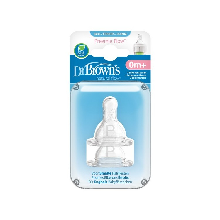 Dr Browns Options Tetina Estreita Silicone Prematuro_ 0M+ (x2 unidades)