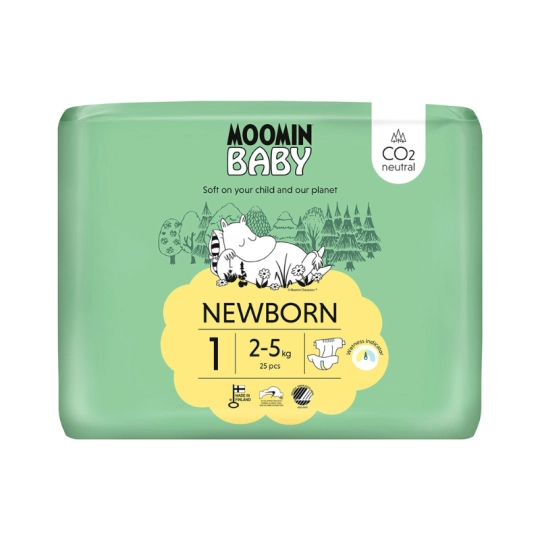 Moomin Baby Fralda _ Tam. 1_ 2-5Kg (x25 unidades)