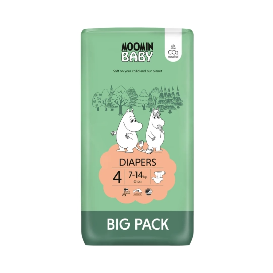 Moomin Baby Fralda _Tam.4 _ 7-14Kg (x63 unidades)