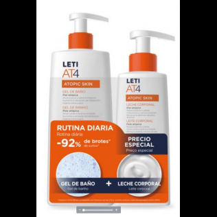 Letiat4 Gel Banho Pele Atopica - 500Ml + Leite Corporal - 250ml