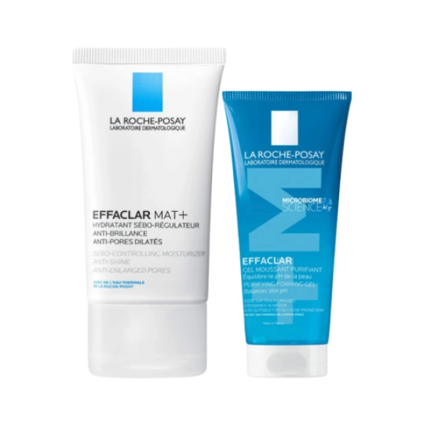 La Roche Posay Effaclar Mat+ Creme Hidratante - 40ml +  Gel de Limpeza Purificante +M - 50ml