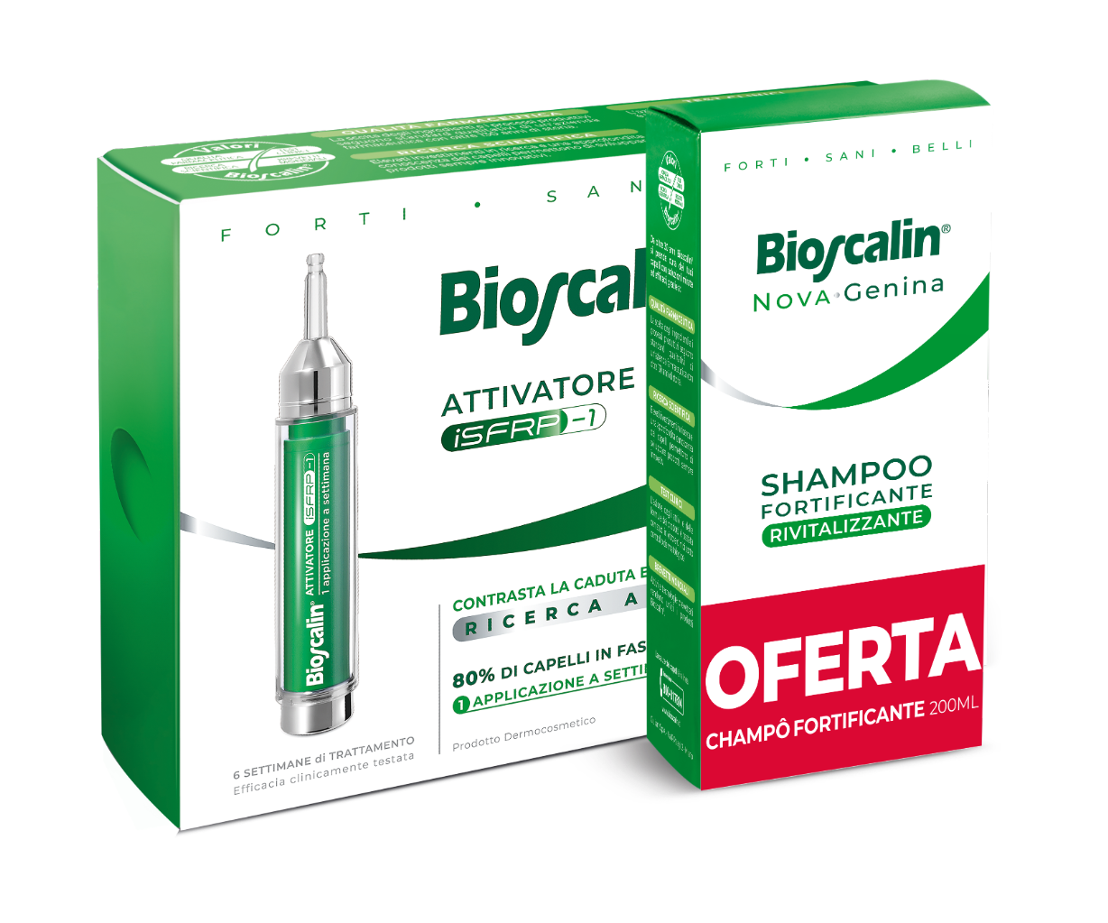 Bioscalin Ativador Capilar (x10 ampolas) + NovaGenina Champõ Revitalizante - 200ml