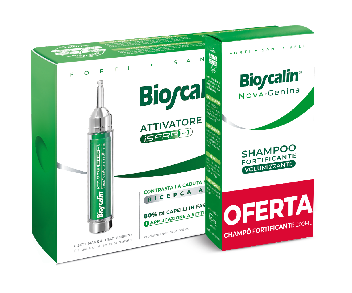 Bioscalin Ativador Capilar (x10 ampolas) + NovaGenina Champô Volumizante - 200ml