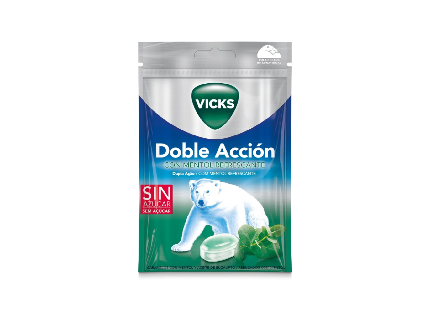Vicks Dupla Ação Rebuçados c/ Mentol Refrescante - 72G