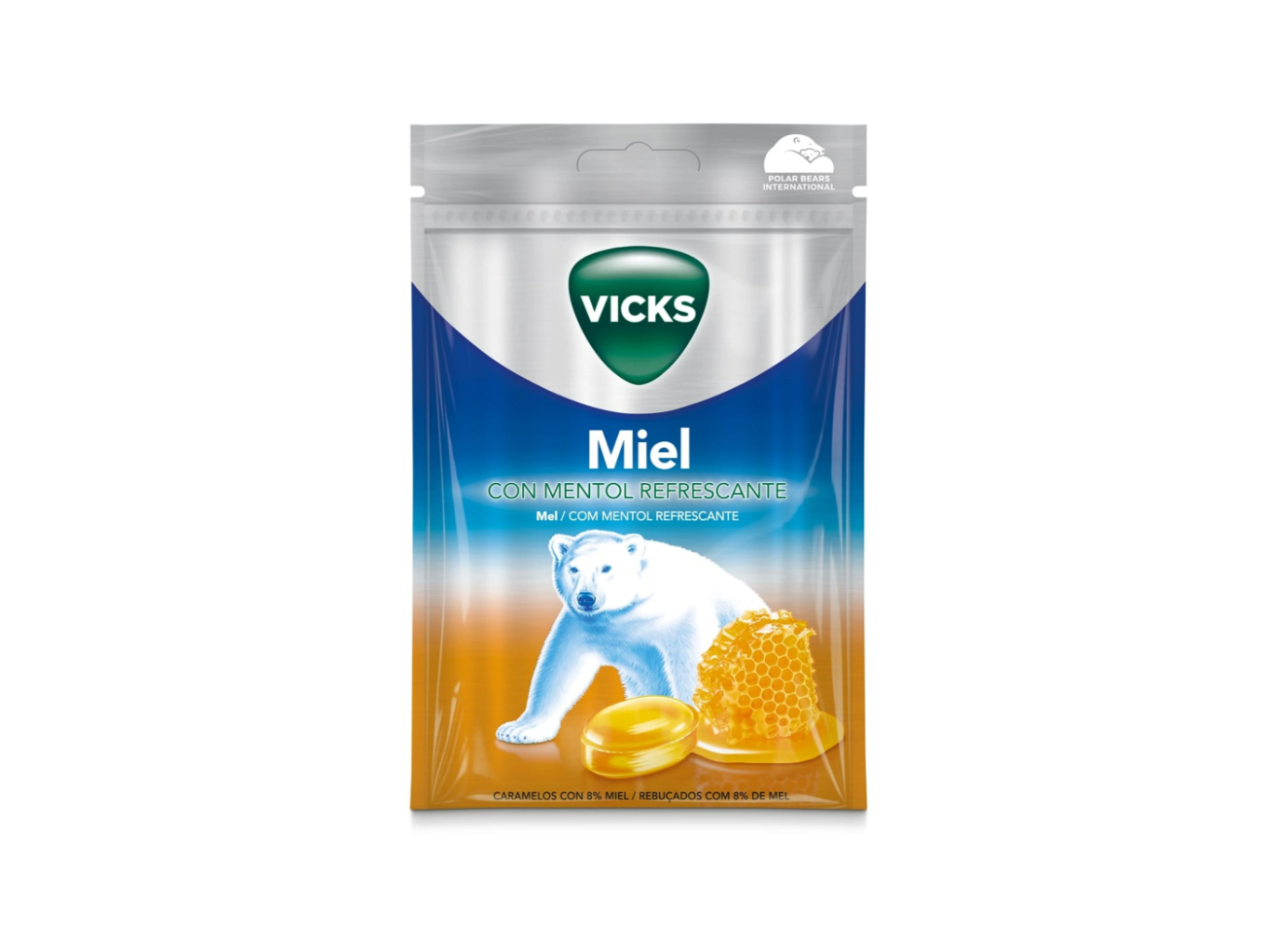Vicks Mel Rebuçados c/Mentol Refrescante - 72G