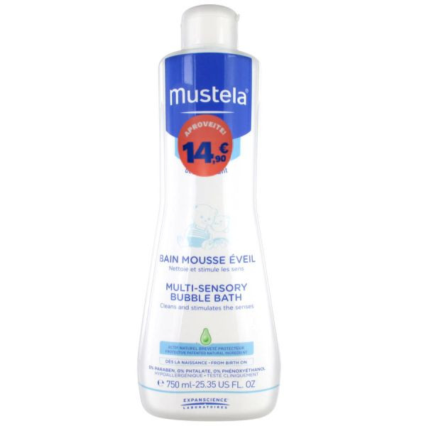 Mustela Bebé Espuma banho multissensorial pele normal - 750ml (Preço especial)