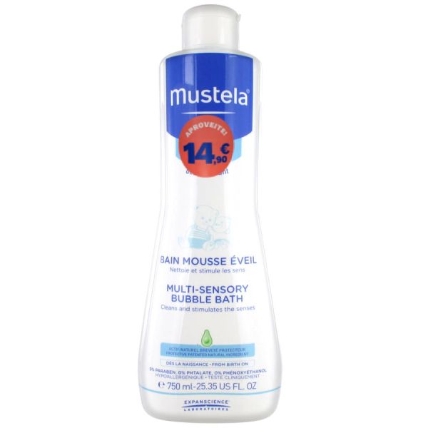 Mustela Bebé Espuma banho multissensorial pele normal - 750ml (Preço especial)