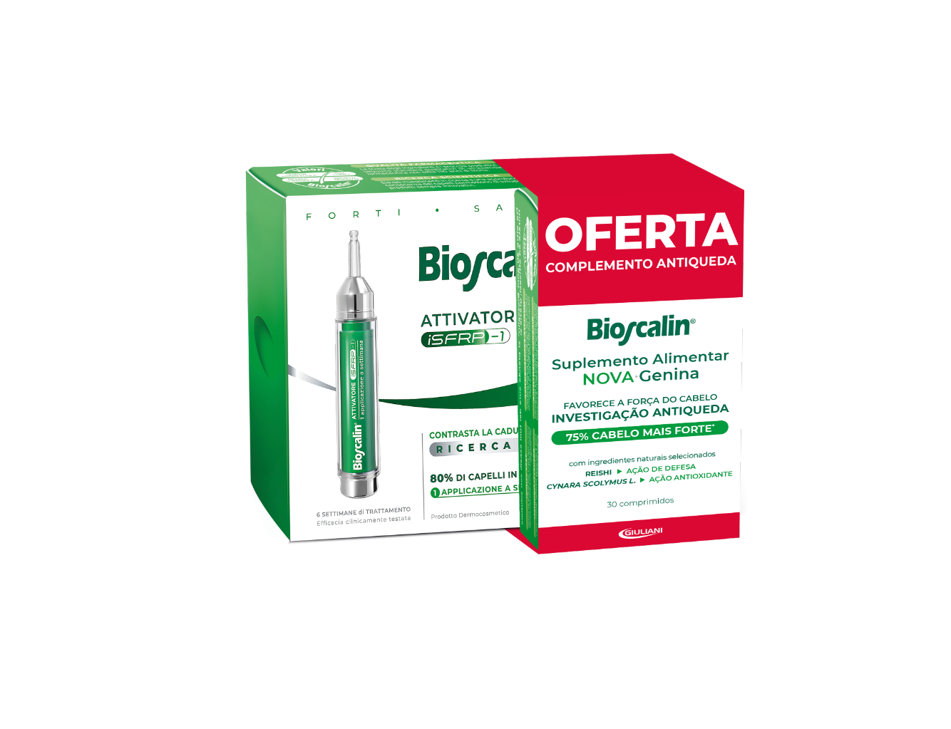 Bioscalin Ativador Capilar (x10 ampolas) + Oferta Nova-Genina (x30 comprimidos)