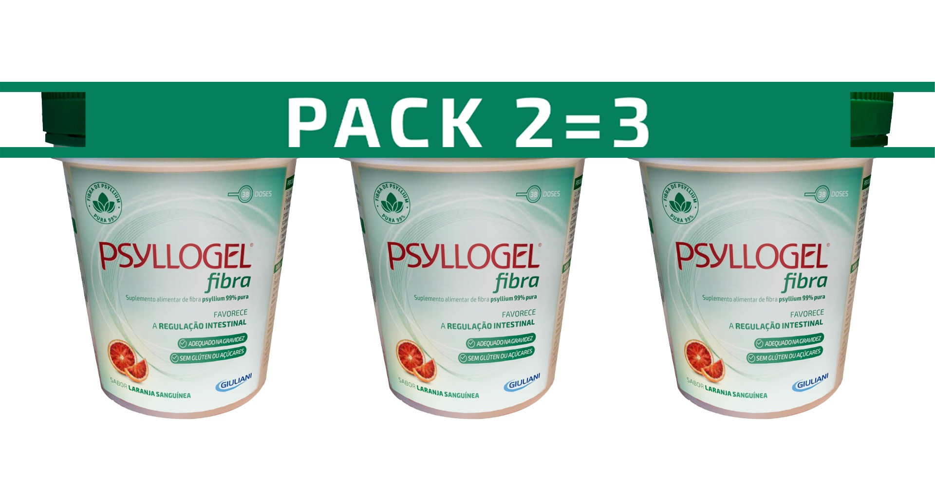 Psyllogel Fibra Laranja Sanguinea 170g  Pack 2=3