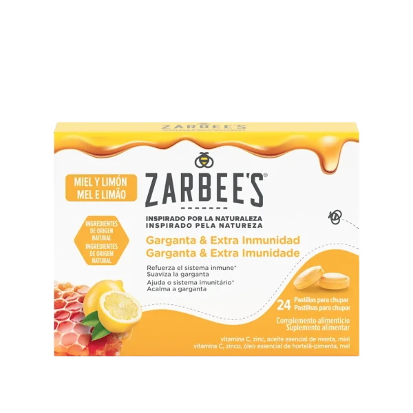 Zarbee's Garganta & Extra Imunidade Mel/Limão (x24 pastilhas)