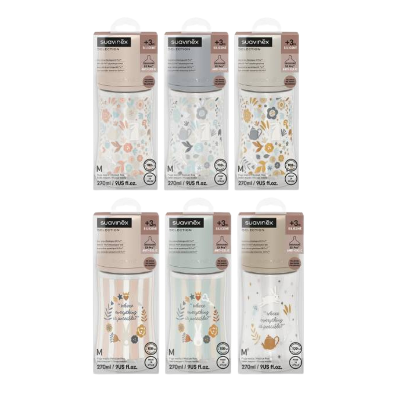 Suavinex Select Wonderland Biberão Tetina Silicone AntiCólica - Médio - 270ml _ +3M