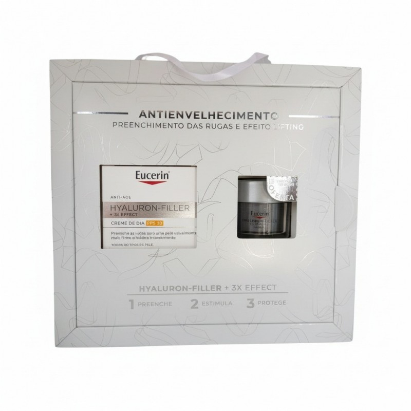 Eucerin Hyaluron-Filler 3x Effect Creme Dia SPF30 50ml + Creme Noite 20ml
