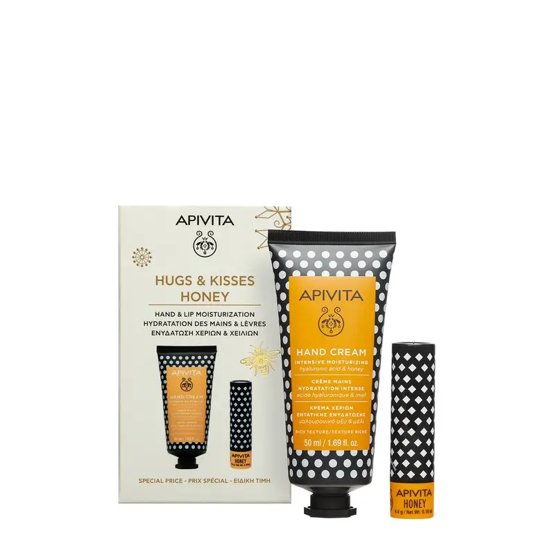 Apivita Coffret Hugs and Kisses Creme Mãos Mel 50ml + Stick Lab Mel 4,4g