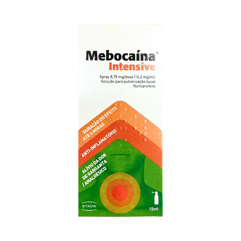 Mebocaína Intensive Spray , 16.2 mg/ml Frasco Nebulizador 15ml Solução Pulverização Bucal