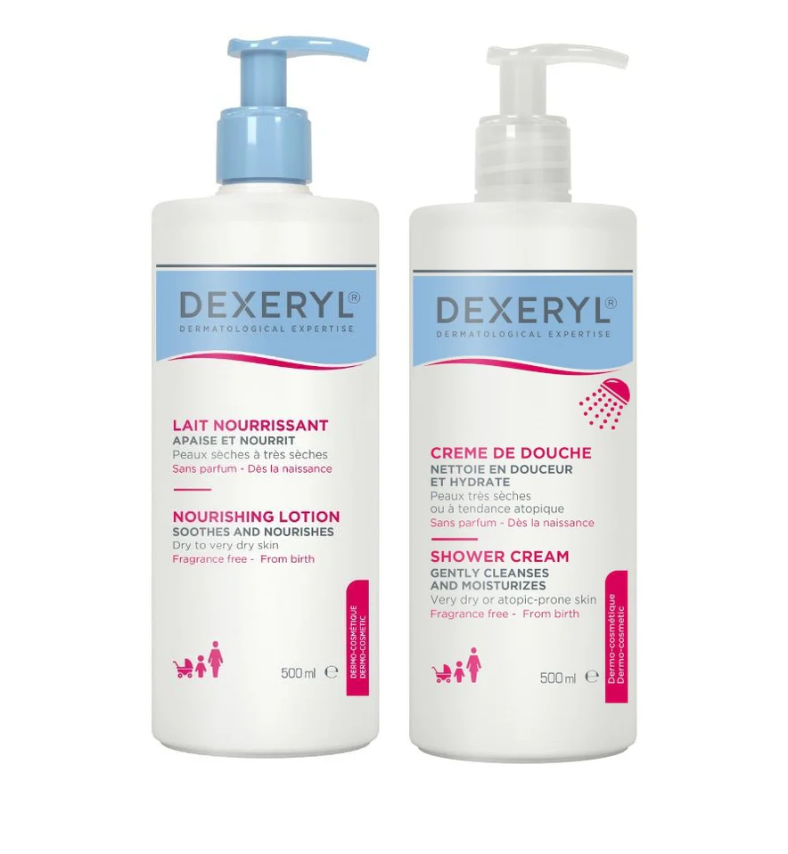 Dexeryl Loção Nutritiva - 500 ml + Creme Duche - 500 ml (-75%)