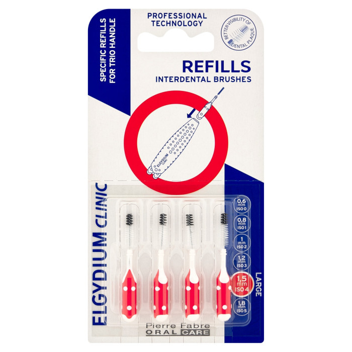 Elgydium Clinic Escovilhão Vermelho _ Recargas (x4 unidades)