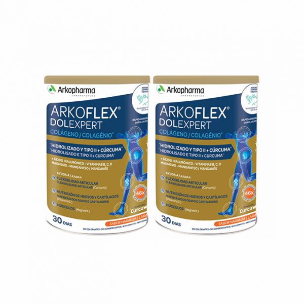 Arkopharma Arkoflex Dolexpert Colagénio_Laranja  - 390g  (DUO c/ Desconto 40% 2ª Embalagem)