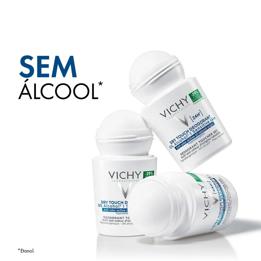 Vichy Deo Roll-on Desodorizante 24h Toque Seco 50ml X 2-  Desconto 50% na 2ª unidade