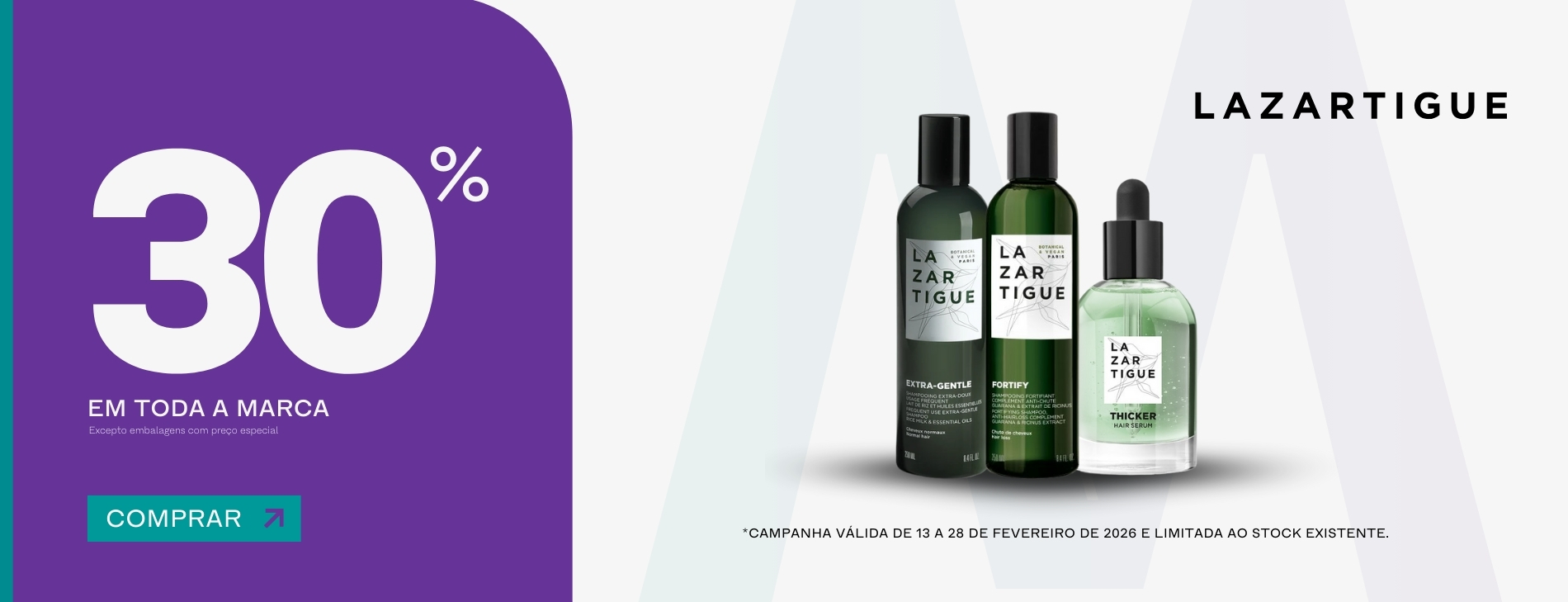 LAZARTIGUE 30% DESCONTO